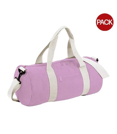 Lot de 2  Sac de voyage 20 litres taille unique rose/blanc Bagbase