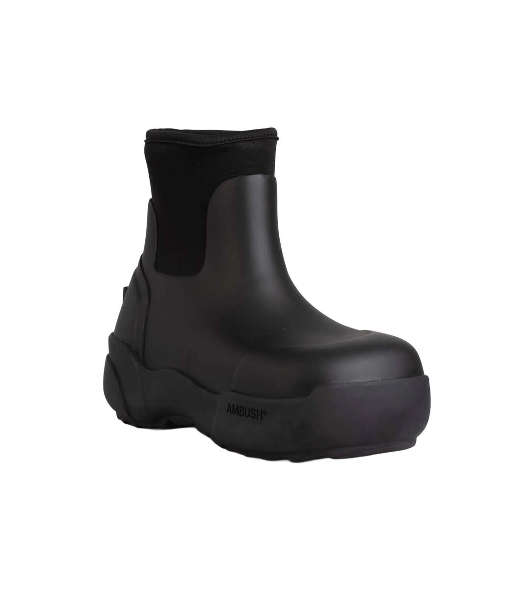 Womens/ladies rubber ankle boots black Ambush-1