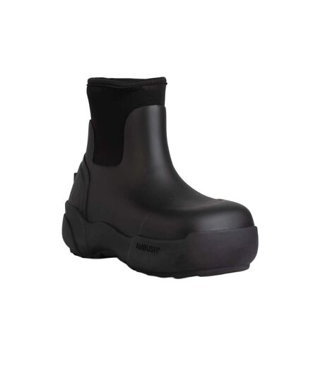 Womens/ladies rubber ankle boots black Ambush