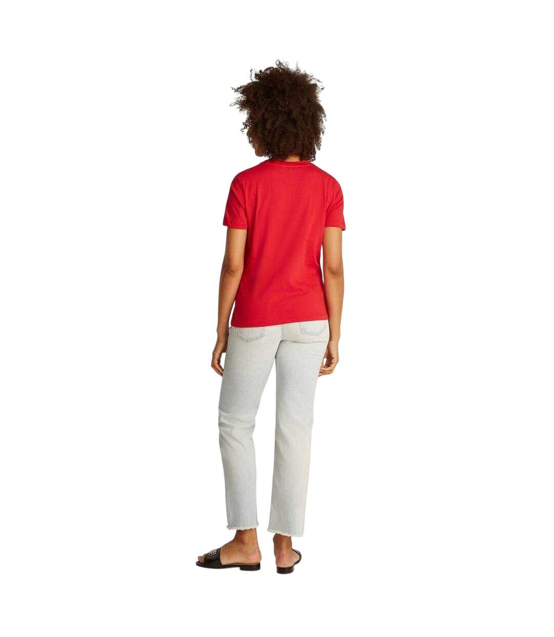 T-shirt Motif/style Logo Rogné Femme Rouge Primaire Tommy Hilfiger-3