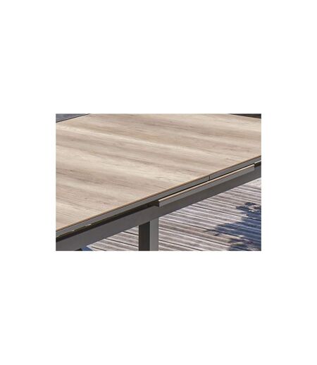 Table de Jardin Extensible Imitation Bois Floride 180-240cm Gris Anthracite