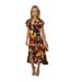 Womens/ladies Floral Frill Hem Wrap Dress Multicoloured AX Paris-2