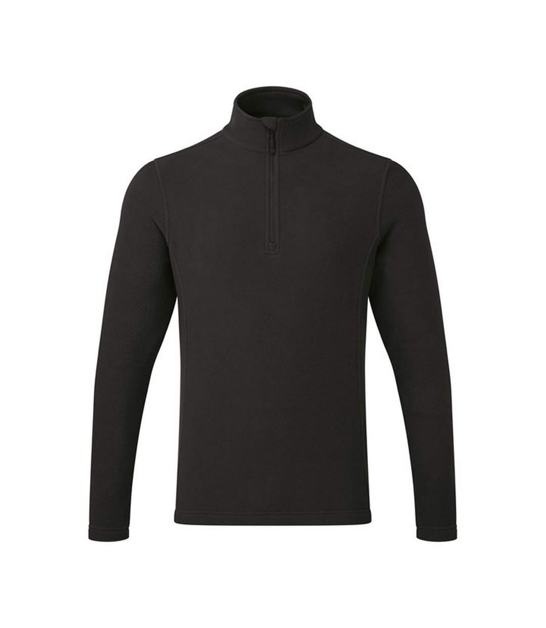 Unisex adult recyclight quarter zip fleece top black Premier