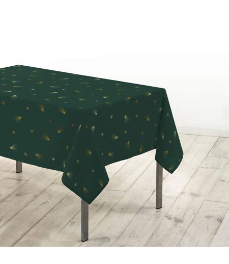 Nappe Imprimé Sapin 150x300cm Vert & Or