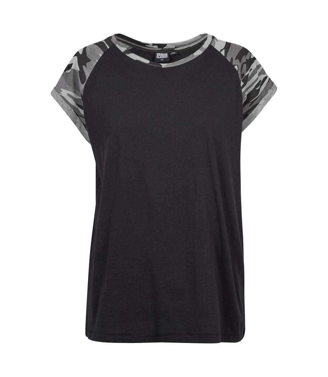 T-shirt Manches Raglan Motif/style Contrasté Femme Noir Noir Gris Gris Clair Urban Classics-1