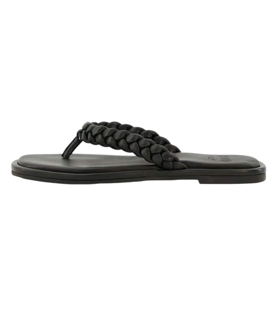 Womens/ladies Toe Post Flat Sandals Black Dune London-2