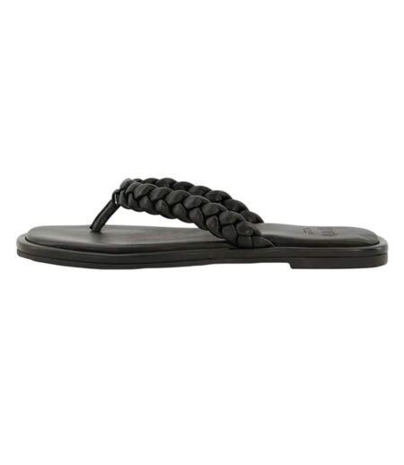 Womens/ladies Toe Post Flat Sandals Black Dune London