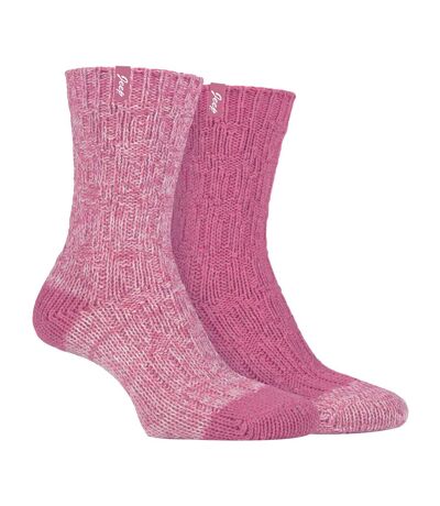 Women's 2-Pack Wool Outdoor Boot Socks | Ribbed Hiking Knit Socks