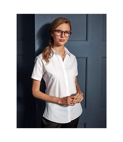 Premier Womens/Ladies Supreme Heavy Poplin Short Sleeve Work Shirt (White) - UTRW2819