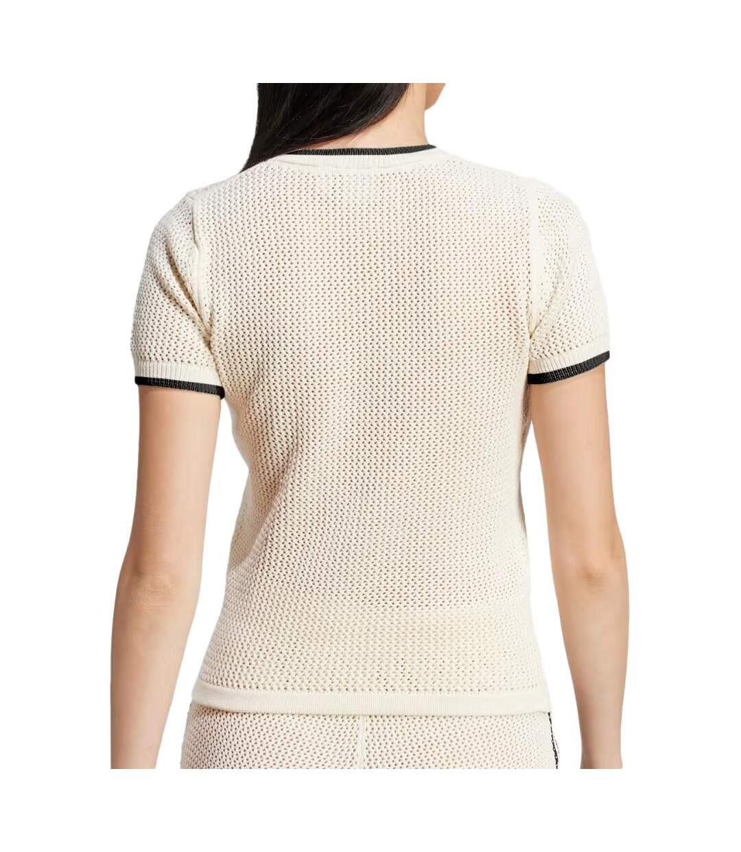 T-Shirt beige/noir femme adidas jd1076-2