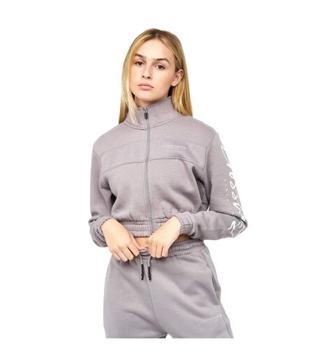 Sweat Court À Capuche Milwalk Femme Gris Crosshatch