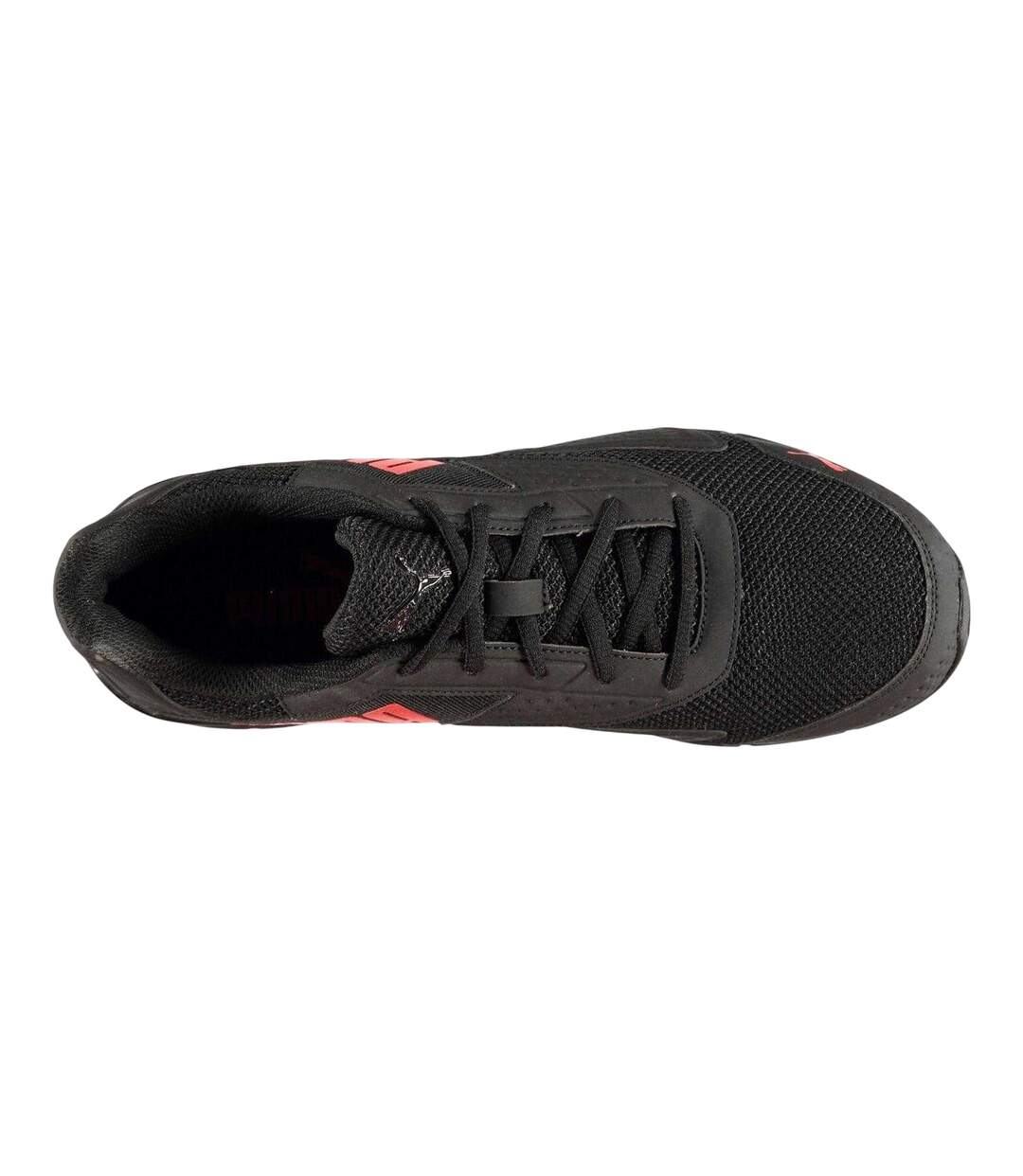 Mens Leader Bold Leather Trainers Black Red Puma-2