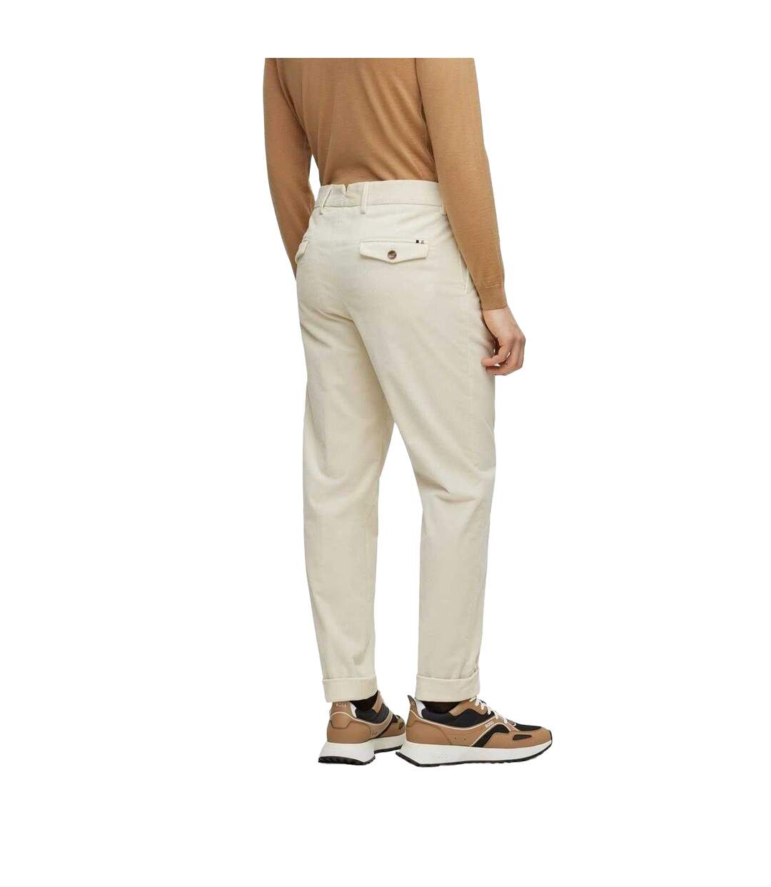 Pantalon Motif/style Plissé Perin Homme Blanc Boss-4