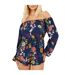 Womens/ladies Floral Casual Playsuit Navy Floral Brave Soul-2
