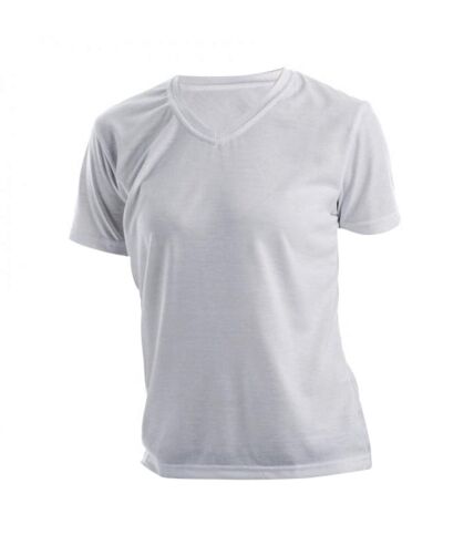 Xpres Womens/Ladies Short Sleeve Subli Plus V-Neck T-Shirt (White) - UTBC1547