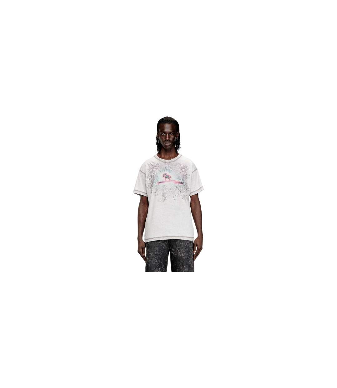 Mens Regular T-shirt Grey Diesel-1