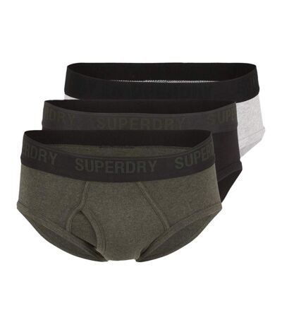 x3 Slips Noir/Gris/Kaki Homme Superdry M3110344A - M