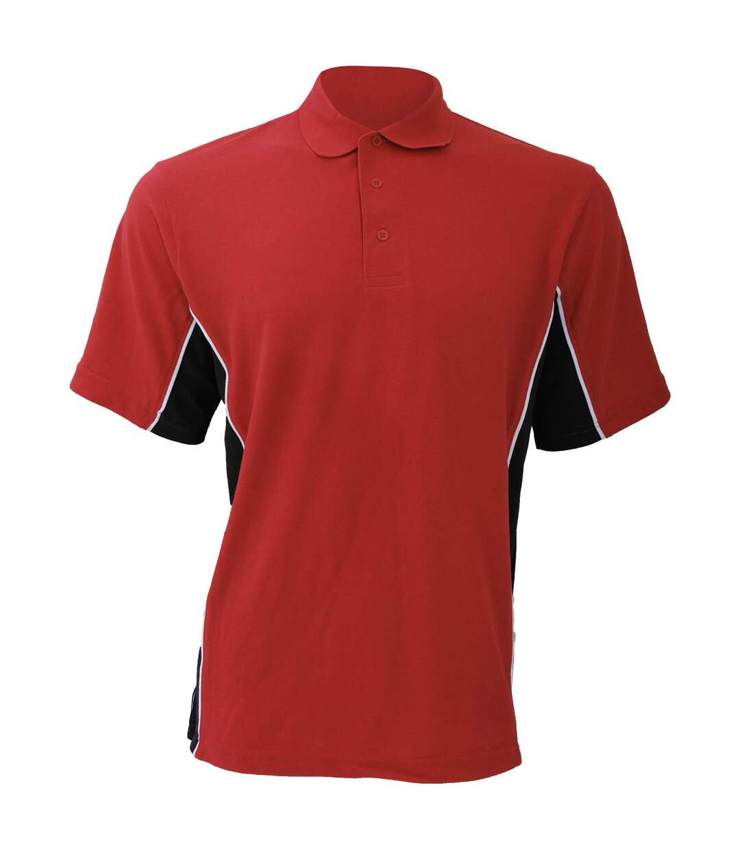 Gamegear® Mens Track Pique Short Sleeve Polo Shirt Top (Red/Black/White)