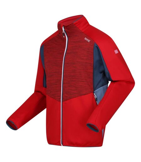 Mens yare viii full zip jacket danger red/moonlight denim/coronet blue Regatta