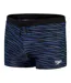 Mens Valmilton Wavy Pattern Slim Swimming Trunks Black Blue Speedo-2