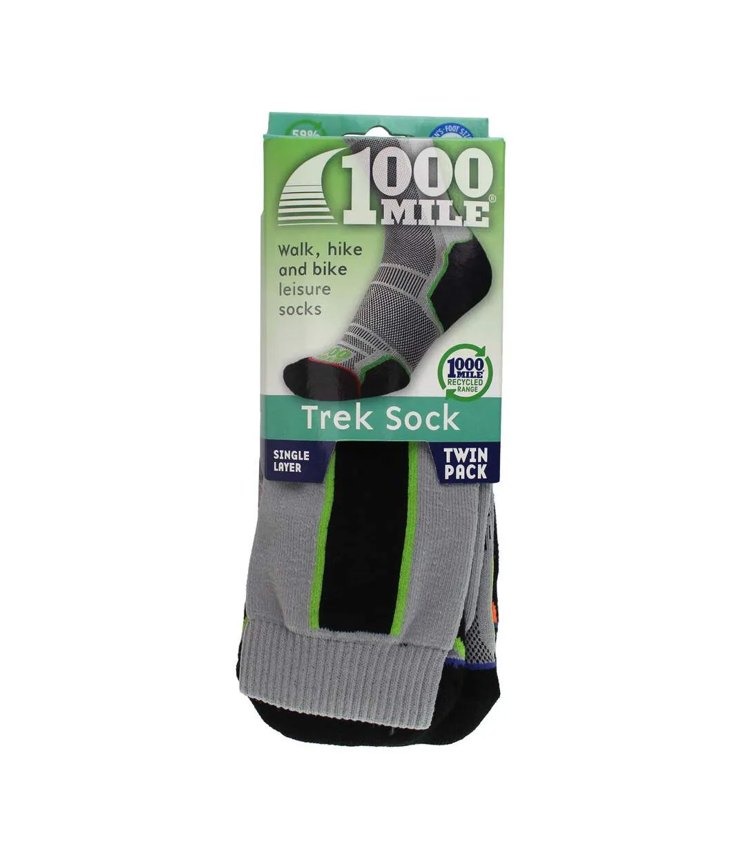 Lot de 2 paires de chaussettes monocouches Walk Repreve pour hommes-2