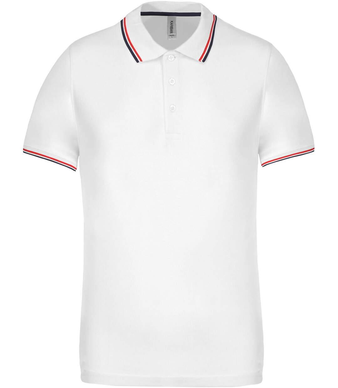 Polo bandes contrastées homme - K250 - blanc navy-red- manches courtes-2