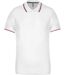 Polo bandes contrastées homme - K250 - blanc navy-red- manches courtes