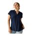 Blouse Manches Courtes Col V Rianne Femme Bleu Marine Regatta-1