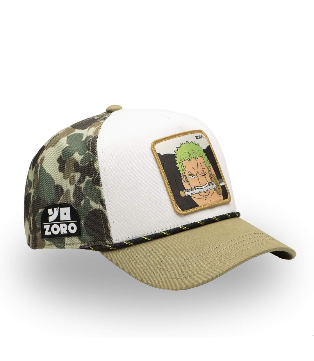 Casquette trucker premium avec filet One piece Zoro Camo Capslab-5