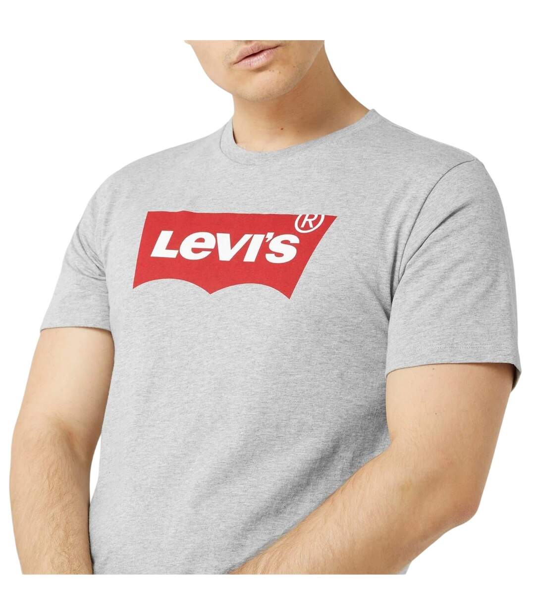Mens Batwing Logo T-shirt Grey Red Levis-3