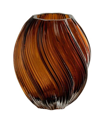 Vase Ondulé en Verre Carol 21cm Marron