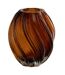 Vase Ondulé en Verre Carol 21cm Marron-1