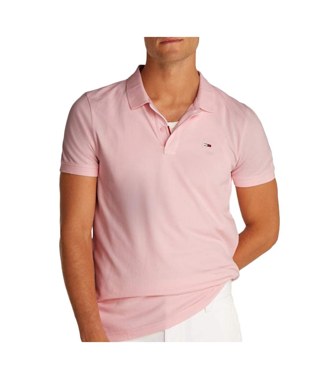 Polo rose homme tommy hilfiger tjm slim - l-1