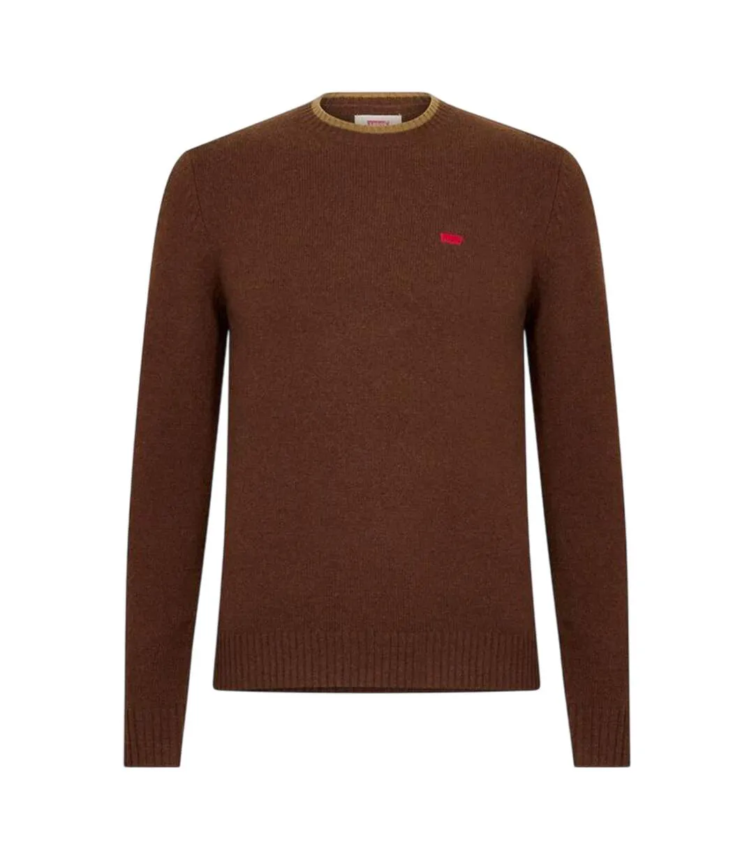 Mens Batwing Logo Crew Neck Jumper Brown Levis-1