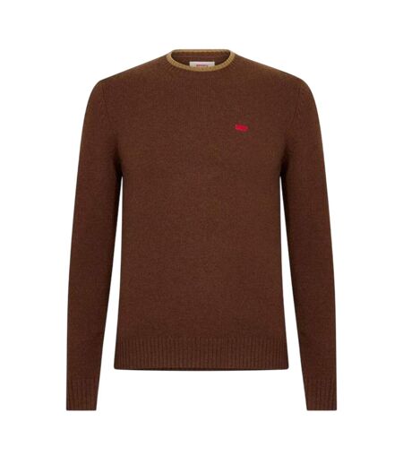 Mens Batwing Logo Crew Neck Jumper Brown Levis