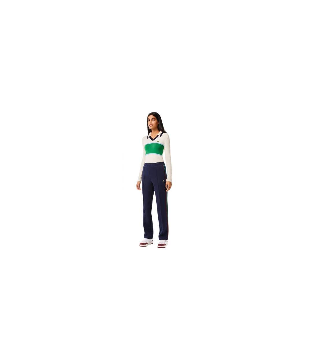 Pantalon De Survêtement Motif/style Rayure Latérale Femme Bleu Marine Foncé Lacoste-1