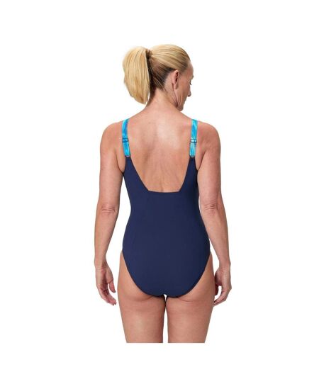 Womens/ladies Wavy One Piece Swimsuit Peacoat Sky Speedo