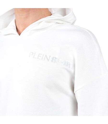 Sweat À Capuche Motif/style Logo Homme Blanc Plein Sport