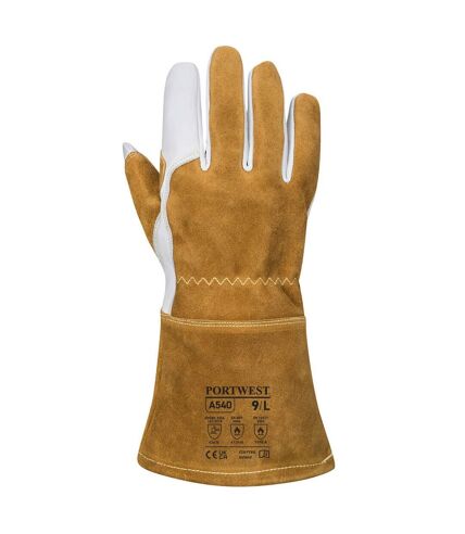 Portwest Unisex Adult Mig A540 Grain Leather Welding Gauntlets (Brown) (L) - UTPW180