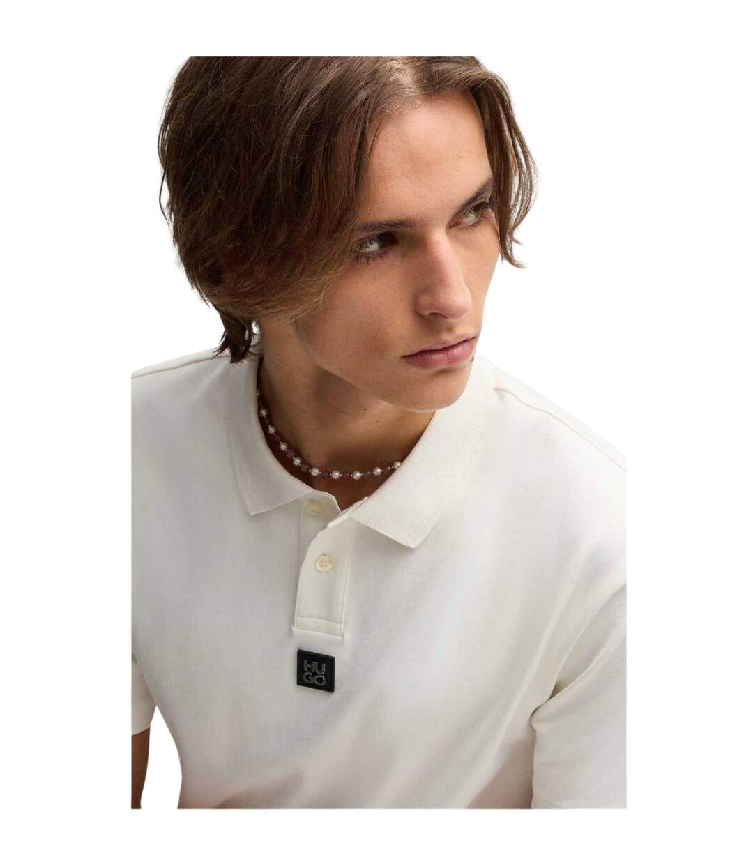 Mens Deabono Logo Polo Shirt Natural Hugo-4