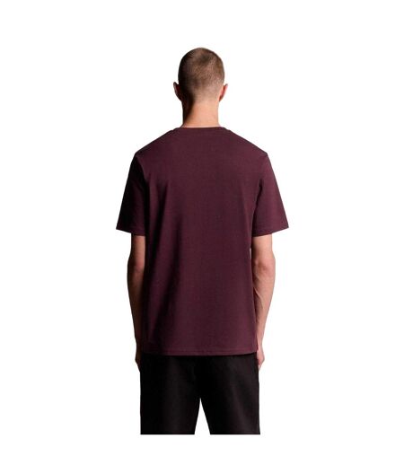 Mens Small Logo Cotton T-shirt Burgundy Lyle & Scott