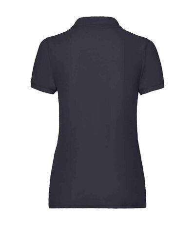 Womens/ladies lady fit piqué polo shirt deep navy Fruit of the Loom