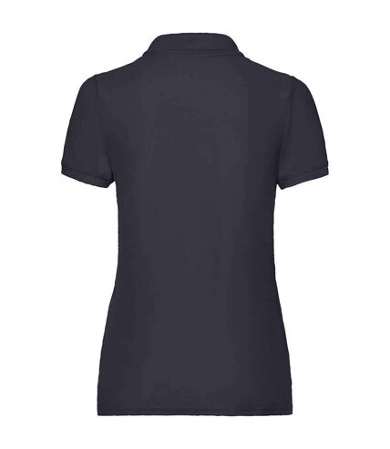 Womens/ladies lady fit piqué polo shirt black Fruit of the Loom