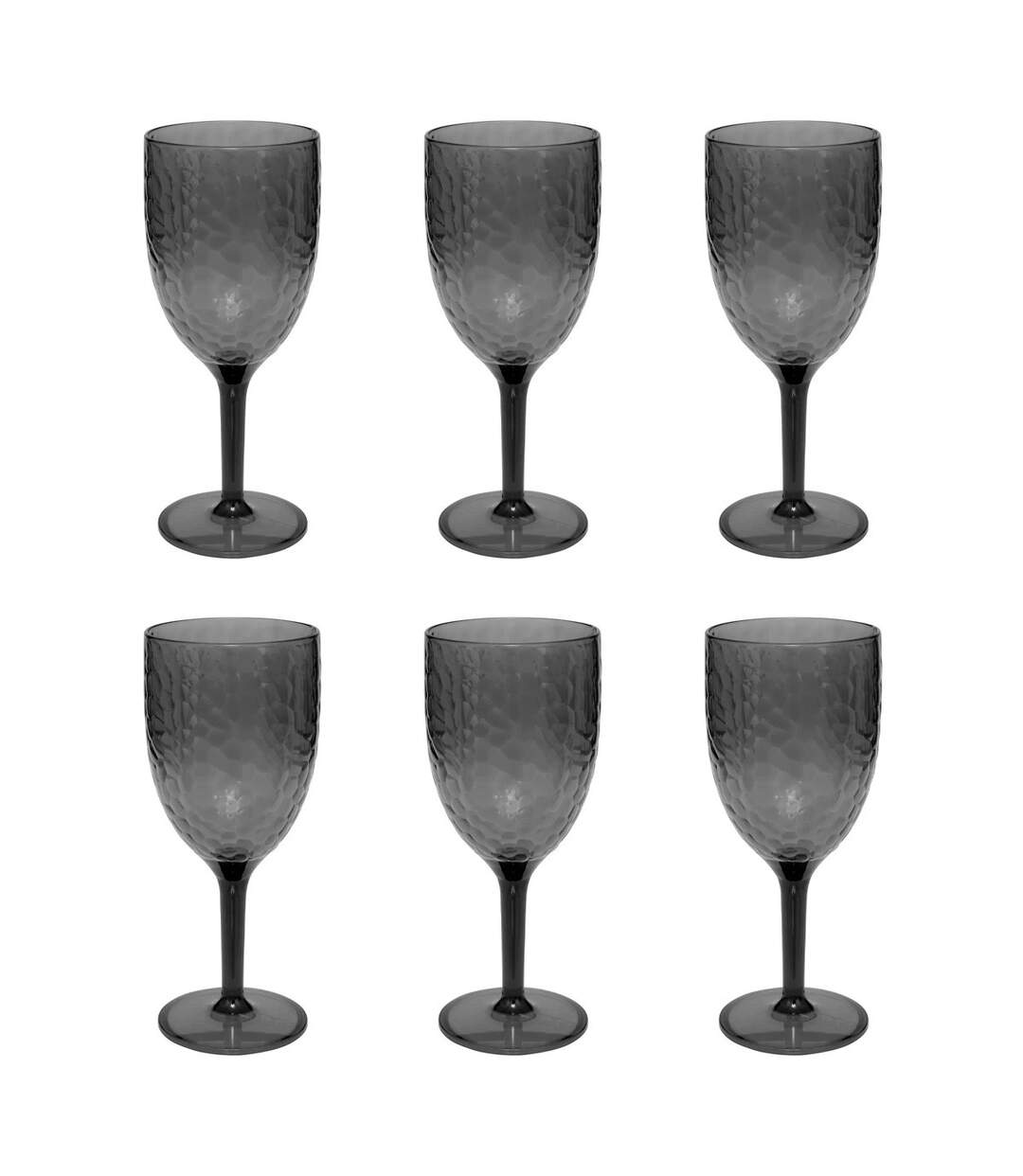 Lot de 6 Verres à Pied Réutilisables Estiva 35cl Gris Charbon-1