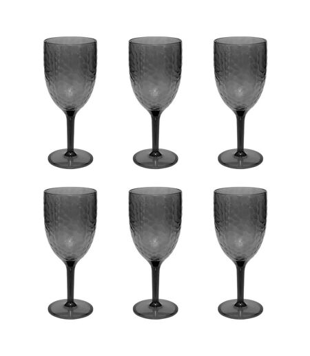Lot de 6 Verres à Pied Réutilisables Estiva 35cl Gris Charbon