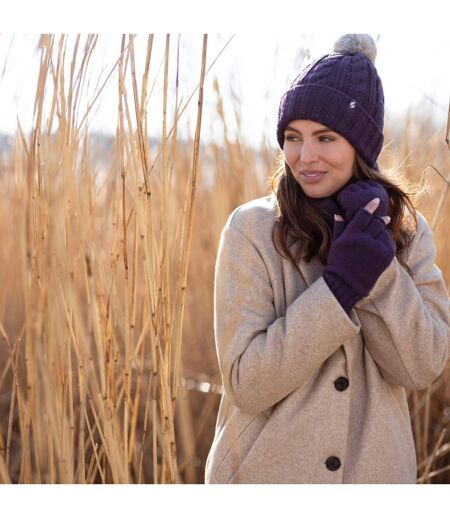 Ladies Knitted Fleece Lined Winter Thermal Fingerless Gloves
