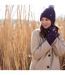 Ladies Knitted Fleece Lined Winter Thermal Fingerless Gloves-5