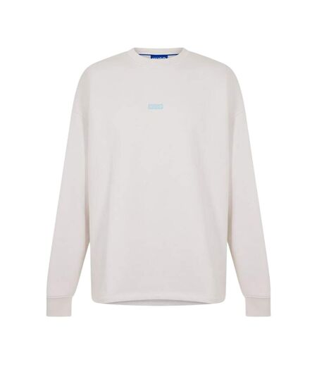 Mens Naviu Back Print Sweatshirt White Hugo