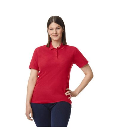 Womens/ladies double piqué polo shirt cherry red Gildan