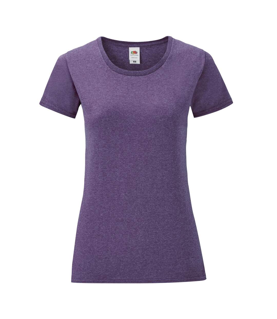 T-shirt iconic femme violet chiné Fruit of the Loom-1